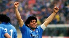 El festejo de Maradona tras el título del Napoli