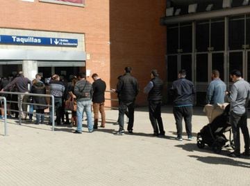 Fans queuing for tickets on Thursday.