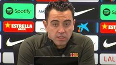 Xavi, en conferencia de prensa previa al encuentro de este sábado ante el Rayo en Vallecas.