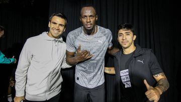 El particular momento de Puch y Toselli con Usain Bolt en Chile