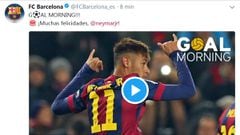 Tuit del Barcelona felicitando al Neymar por su cumplea&ntilde;os.