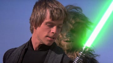 Why did Luke Skywalker’s saber change from blue to green in Star Wars: Return of the Jedi?