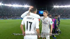 La particular broma de Vázquez a Modric en el festejo
