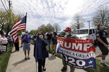 Demonstrators attend a Re-Open New York Rally in Commack, Long Island, New York, USA.