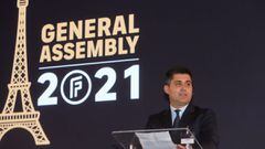 David Aganzo, elegido presidente de FIFPro, durante la Asamblea General.