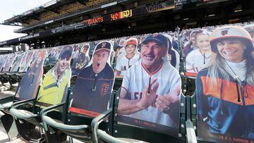 San Francisco (United States), 28/07/2020.- San Francisco Giants supporters&#039; cutouts in the field level seats before the Giants home opener against the San Diego Padres in San Francisco, California, USA, 28 July 2020. The start of the season was dela