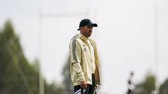 El entrenador argentino Eduardo Coudet, durante un entrenamiento del Celta.