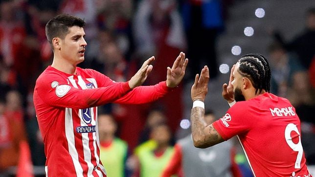 La dupla Memphis-Morata repite en ataque; Saúl entra por Barrios en el medio