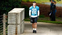 May 5, 2017; Charlotte, NC, USA; Carolina Panthers running back Christian McCaffrey (22) walks to the practice field during the rookie minicamp at Bank of America Stadium. Mandatory Credit: Jeremy Brevard-USA TODAY Sports