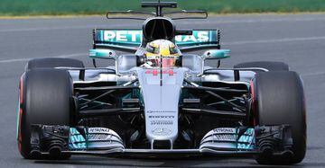 Mercedes' British driver Lewis Hamilton during the second practice session at the Formula One Australian Grand Prix in Melbourne.