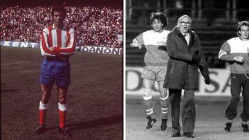 Luis Aragonés fue santo y seña como jugador del Atlético. Como futbolista jugó 370 partidos con el Atlético y marcó 171 goles. Ganó tres Ligas, dos Copas y fue finalista de la Copa de Europa 73-74. Una temporada después, en la 74-75, y después de haber ju