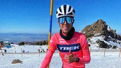 El ciclista del Trek-Segafredo Juanpe López, durante un entrenamiento en Sierra Nevada.