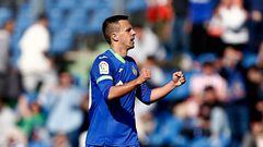 GETAFE, SPAIN - MARCH 04: Nemanja Maksimovic of Getafe CF reacts during the LaLiga Santander match between Getafe CF and Girona FC at Coliseum Alfonso Perez on March 04, 2023 in Getafe, Spain. (Photo by Florencia Tan Jun/Getty Images)
