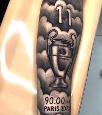 El tatuaje de Rodrygo en honor a la Decimocuarta. Instagram