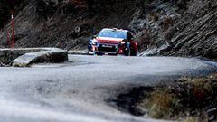 French driver and six times world rally champion Sebastien Ogier drives his new Citroen car during a test drive in the Col de Faye, in Ventavon (Hautes-Alpes), on December 18, 2018, ahead of the Monte-Carlo rally. (Photo by JEAN-PIERRE CLATOT / AFP)