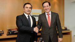 Carlos Ghosn, presidente de Renault, con Antonio Huertas, presidente de Mapfre.
