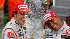 Fernando Alonso y Lewis Hamilton (McLaren). F1 2007.