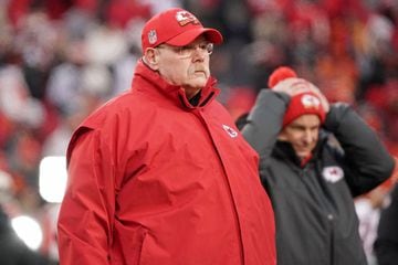 Kansas City Chiefs head coach Andy Reid looks on before an AFC Championship game.