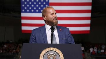 Trump 2020 campaign manager Brad Parscale addresses the crowd before U.S. President Donald Trump rally