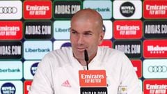 El entrenador del Real Madrid, Zinedine Zidane, en rueda de prensa en una imagen de archivo.