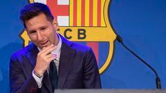 Messi, el día de su despedida del Barcelona.
