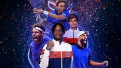 Cartel promocional de Francia para anunciar su equipo de Copa Davis compuesto por Gael Monfils, Benoit Paire, Jo-Wilfried Tsonga, Pierre-Hugues Herbert y Nicolas Mahut.