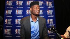 NEW YORK, NY - JUNE 20: NBA Draft Prospect Mohamed Bamba speaks to the media before the 2018 NBA Draft at the Grand Hyatt New York Grand Central Terminal on June 20, 2018 in New York City. NOTE TO USER: User expressly acknowledges and agrees that, by down