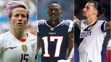 Megan Rapinoe, Alex Morgan y Antonio Brown figuran en el listado; tambi&eacute;n parecen Neymar del Paris Saint-Germain y Ansu Fati del FC Barcelona.