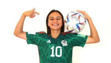 NAVI MUMBAI, INDIA - OCTOBER 09:  Tatiana Flores Dorrell of Mexico poses during the FIFA U-17 Women's World Cup 2022 Portrait Session on October 09, 2022 in Navi Mumbai, India. (Photo by Joern Pollex - FIFA/FIFA via Getty Images)