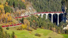 The Swiss railway industry managed to run the longest train in the world over difficult terrain. It was made up of 100 wagons and measured over a mile long.