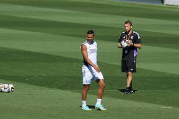 Casemiro pictured in Friday's training session in Madrid (Photo By Irina R. Hipolito/Europa Press via Getty Images)