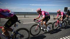 EF Education-Easypost team's Colombian rider Rigoberto Uran cycles during the 2nd stage of the 109th edition of the Tour de France cycling race, 202,2 km between Roskilde and Nyborg, in Denmark, on July 2, 2022. (Photo by Marco BERTORELLO / AFP) (Photo by MARCO BERTORELLO/AFP via Getty Images)