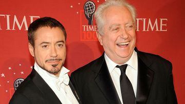 Robert Downey Jr. y Robert Downey Sr. en la gala de Time&#039;s 100 Most Influential People en NY. Mayo 8, 2008.