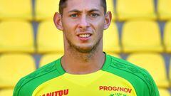 (FILES) A file photo taken on September 18, 2017 in Nantes&#039; Argentinian forward Emiliano Sala. - Cardiff striker Emiliano Sala was on board of a missing plane that vanished from radar off Alderney in the Channel Islands according to  French police sources on January 22, 2019. (Photo by LOIC VENANCE / AFP)