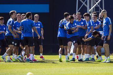 Málaga's training session this morning