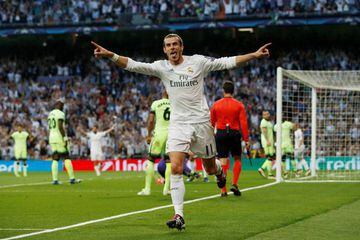 Bale celebra el gol contra el Manchester City.
