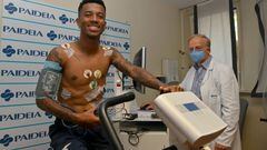 ROME, ITALY - JUNE 21: SS Lazio new signing Marcos Antonio attends the medical test at the Paideia hospital on June 21, 2022 in Rome, Italy. (Photo by Marco Rosi - SS Lazio/Getty Images)