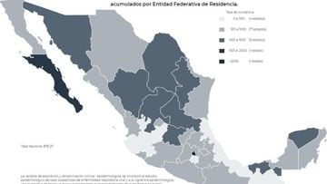 Mapa, muertes y casos de coronavirus en México por estados hoy 4 de diciembre