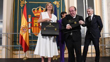 Pilar Alegría recibe la cartera de Miquel Iceta en presencia de Isabel Rodríguez y Fernando Grande-Marlaska.