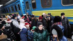The chaotic scene at Ukraine&rsquo;s central train station in Kyiv: people running, dogs barking, children crying, as the country braces for more Russian strikes.