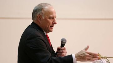FILE PHOTO: Republican Rep. Steve King (R-IA) speaks during a town hall in Primghar, Iowa, U.S., January 26, 2019. REUTERS/KC McGinnis/File Photo