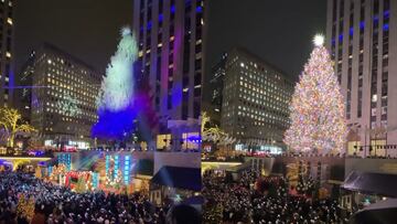 Así fue la iluminación del árbol de navidad en el Rockefeller Center