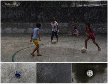Da igual si llueve o truena, cualquier momento es bueno para jugar en Filipinas. 