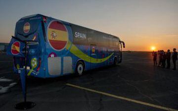 The Spain squad arrive for Euro 2016