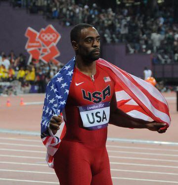 Pictured here at London 2012, Gay has represented the United States at three Olympic Games.