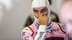 Sergio P&eacute;rez, de Force India, en el circuito de Spa-Francorchamps, durante el GP de B&eacute;lgica de F1.