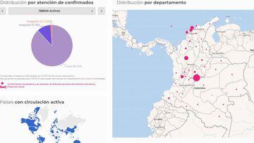 Mapa del coronavirus en Colombia 
