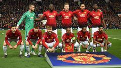 David de Gea, Romelu Lukaku, Scott McTominay, Chris Smalling, Paul Pogba Diogo Dalot y el resto de compa&ntilde;eros en partido con el Manchester United.
