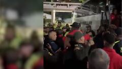 Estas son algunas de las imágenes del enfrentamiento tras el partido en Barranquilla ante Junior.
