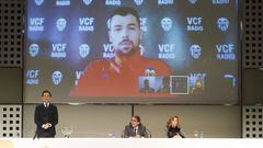 Valencia captain Javi Fuego at the draw on Friday via videolink. 